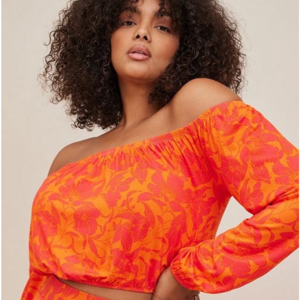 Orange crop top